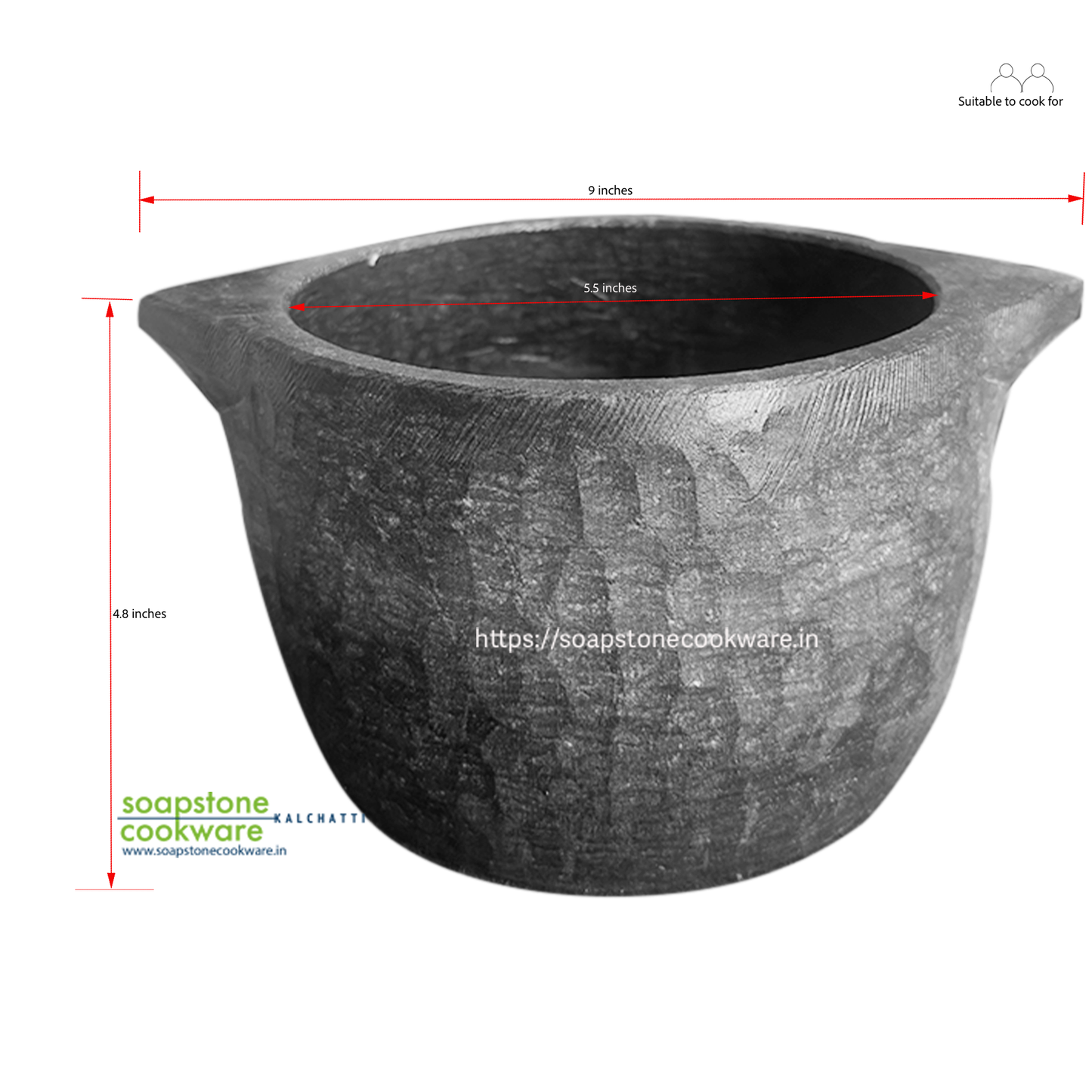 Kalchatti M Size (TREATED)Capacity 1.2-1.5 liters