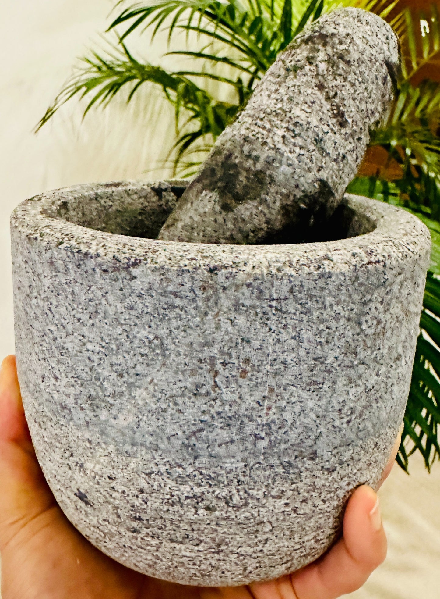Mortar & Pestle Mortar spec: Height4 Inch Diameter Outer 5 Inch,Inner 4Inch , Weight 2.5Kgs, Pestle Height 5.5 Inch, Weight 500g