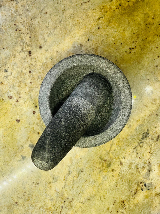 Chef’s Mortar & Pestle Height of Mortar 3.5inch ,Outer Diameter 5 inch,Inner Diameter 4 inch,  Pestle Weight 500g , Pestle Height 5.5 Inch