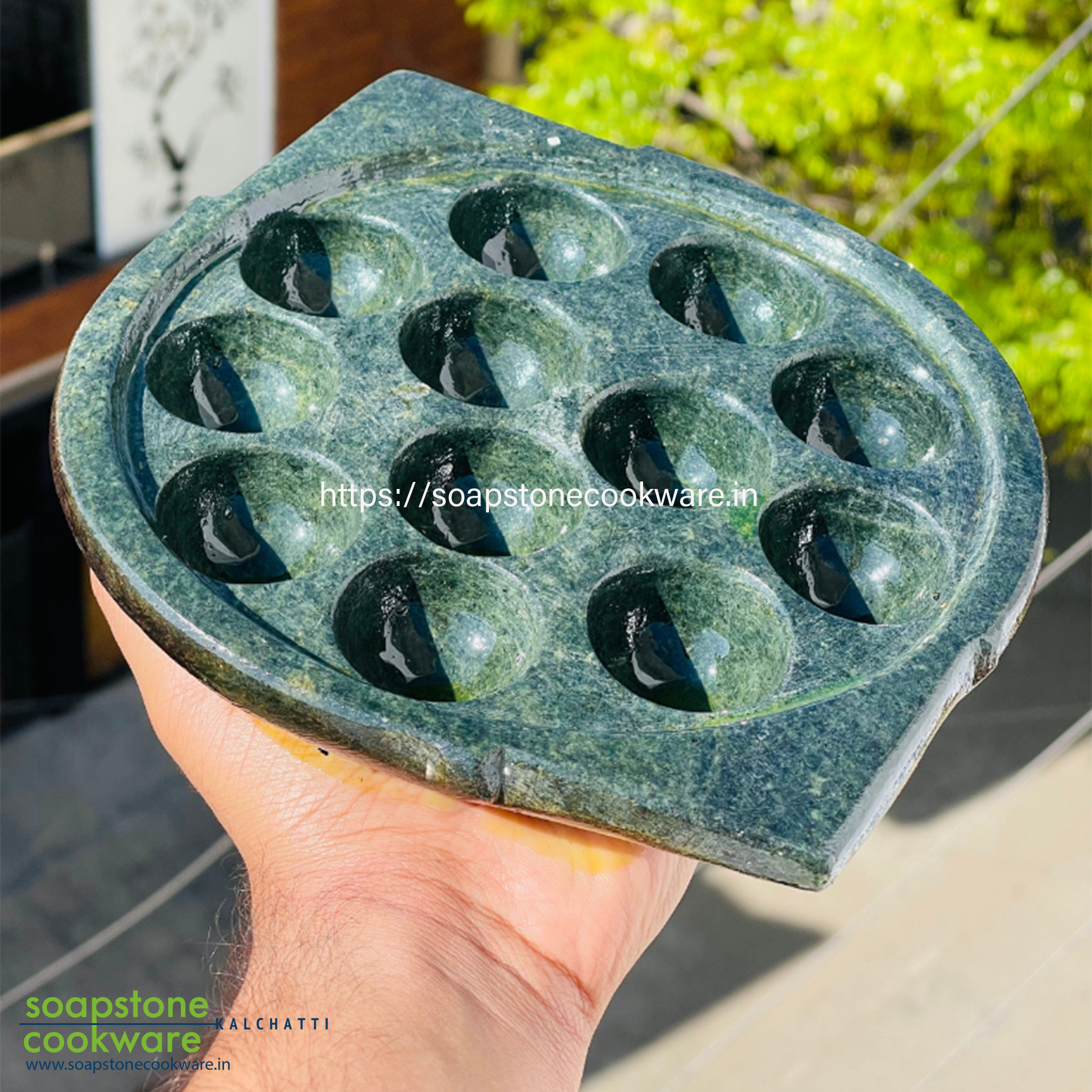 Paddu Point Paddu Tawa / Paniyaram Kal (TREATED) 9 plus Pits – Soapstonecookware ...